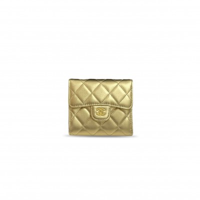 CHANEL LEATHER TRIFOLD WALLET (11.5*10.5*3cm) 